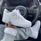 Silver LV Pearl Custom Air Force 1-shecustomize