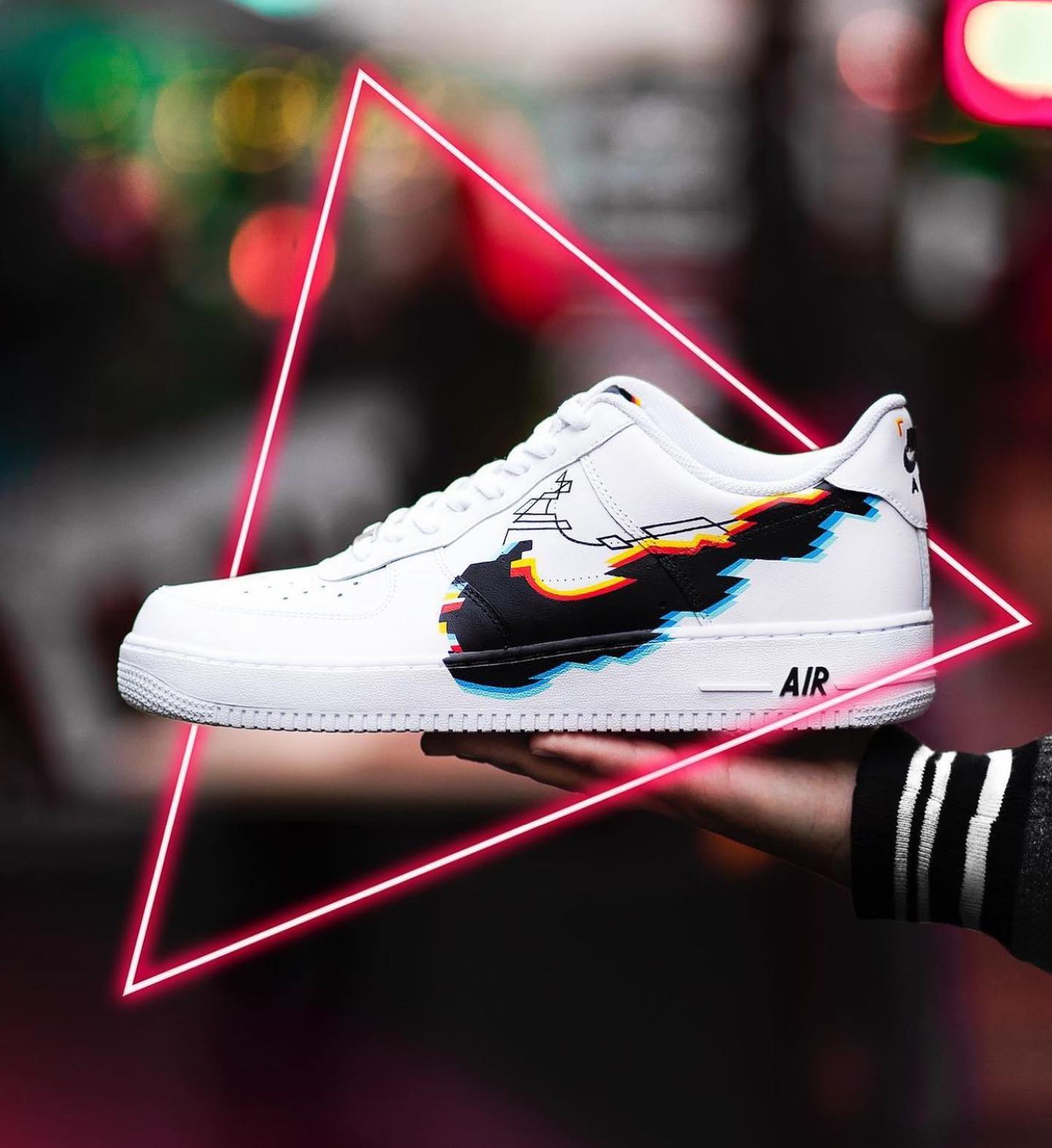 Sleek Black Pixel Art Pattern Custom Air Force 1-shecustomize