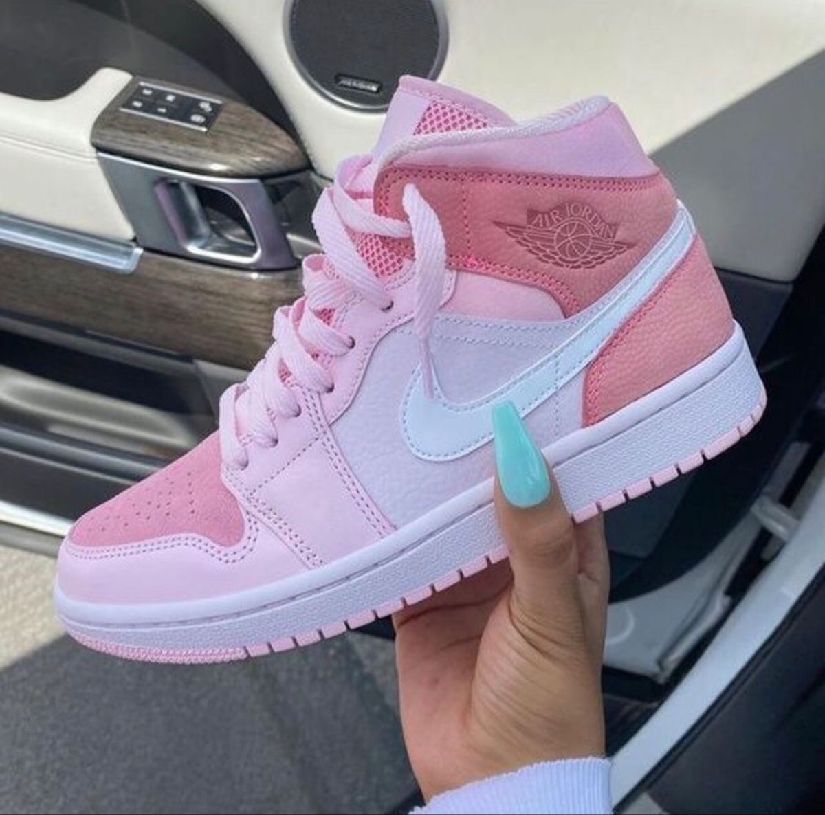 Soft Baby Pink Baby Blue Custom Air Jordan 1-shecustomize