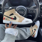 Tan Black Audi Logo RS Red Stripes Custom Air Jordan 1-shecustomize