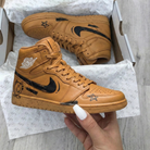 Tan Graffiti Custom Air Jordan 1-shecustomize