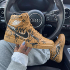 Tan Graffiti Custom Air Jordan 1-shecustomize