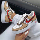 Tan Red Cartoon Custom Air Force 1-shecustomize