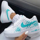 Teal Claw Marks Splatter Custom Air Force 1-shecustomize