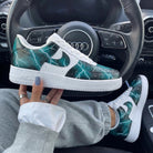 Teal White Lightning Stars Custom Air Force 1-shecustomize