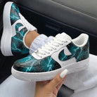 Teal White Lightning Stars Custom Air Force 1-shecustomize