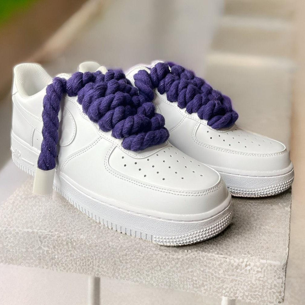 Thick Purple Laces Custom Air Force 1-shecustomize
