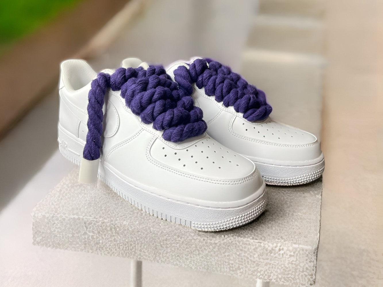 Thick Purple Laces Custom Air Force 1-shecustomize