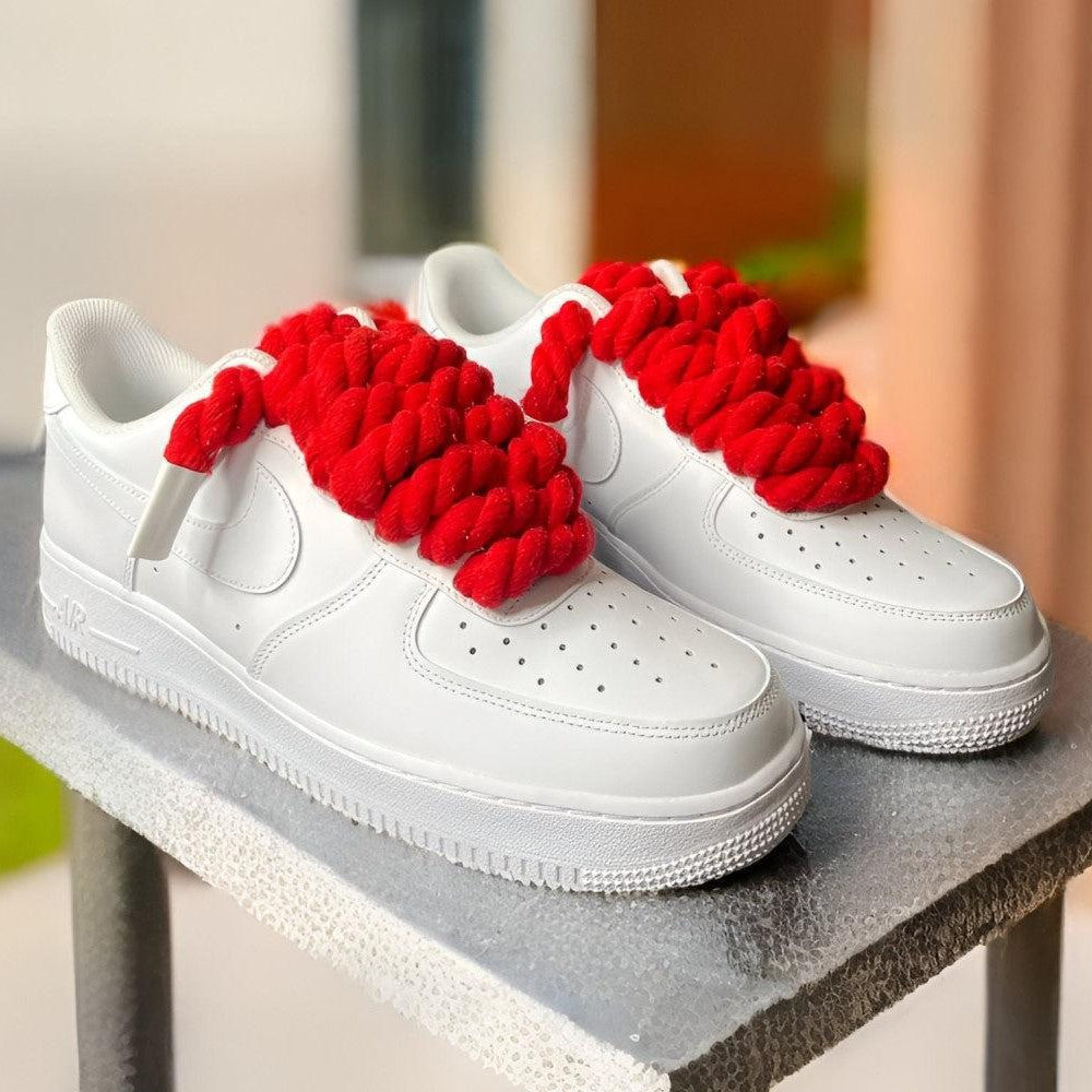 Thick Red Laces Custom Air Force 1-shecustomize