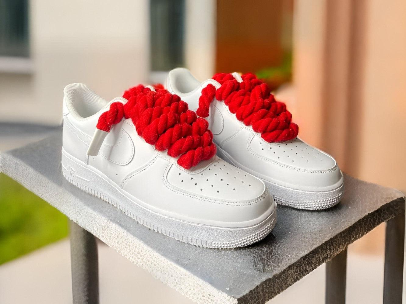 Thick Red Laces Custom Air Force 1-shecustomize