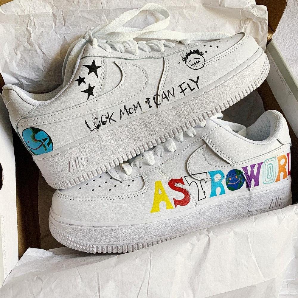 Travis Scott Astroworld Custom Air Force 1-shecustomize