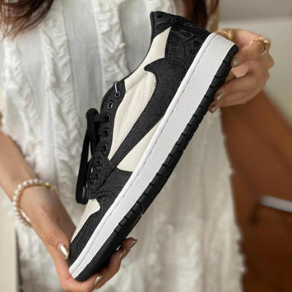 TravisScott Black White Custom Air Jordan 1 Low-shecustomize
