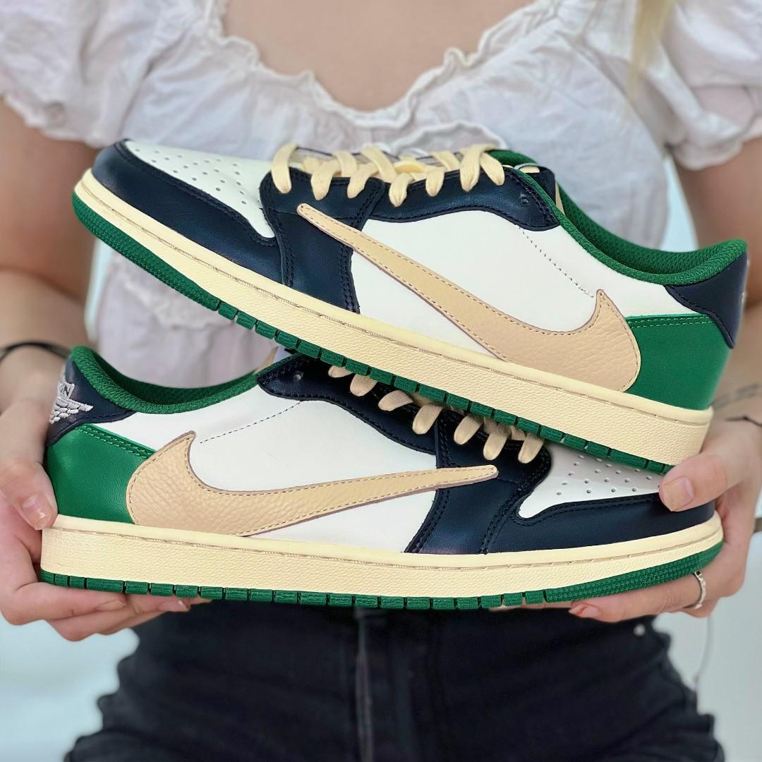 TravisScott Green Black Custom Air Jordan 1 Low