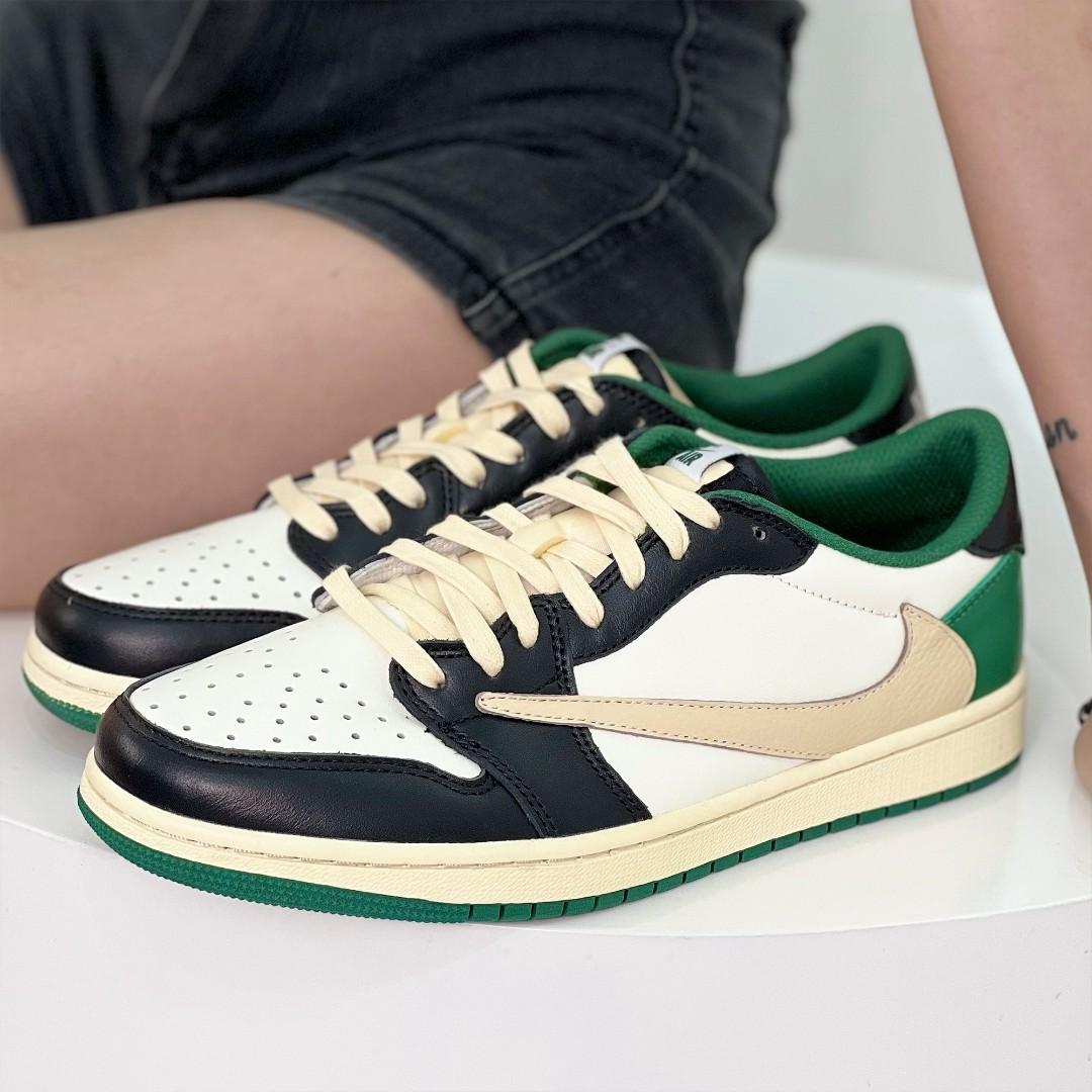 TravisScott Green Black Custom Air Jordan 1 Low