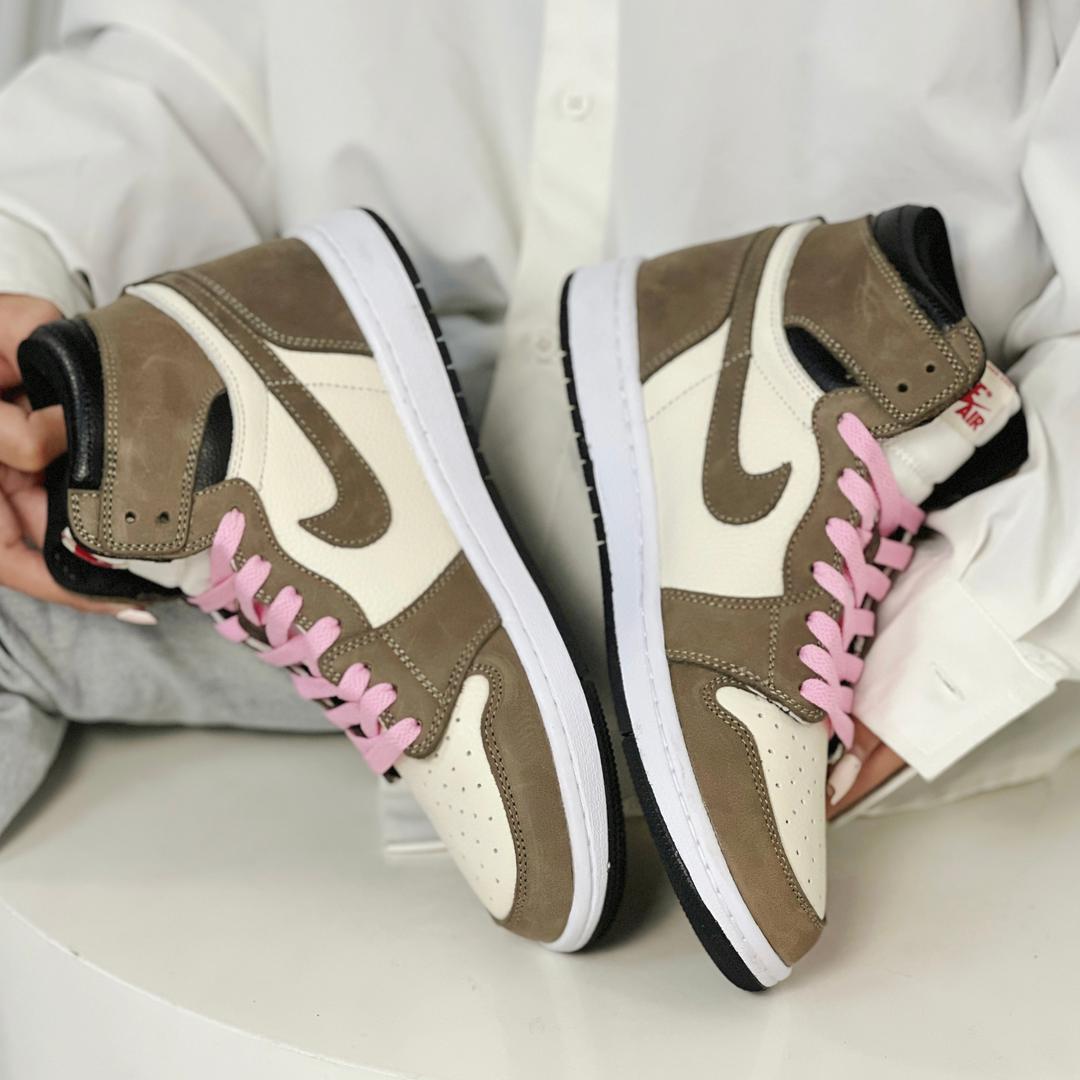 TravisScott Mocha Custom Air Jordan 1 High – SHECUSTOMIZE