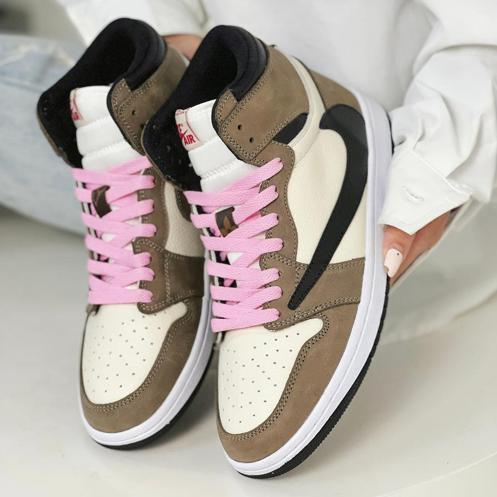 TravisScott Mocha Custom Air Jordan 1 High-shecustomize
