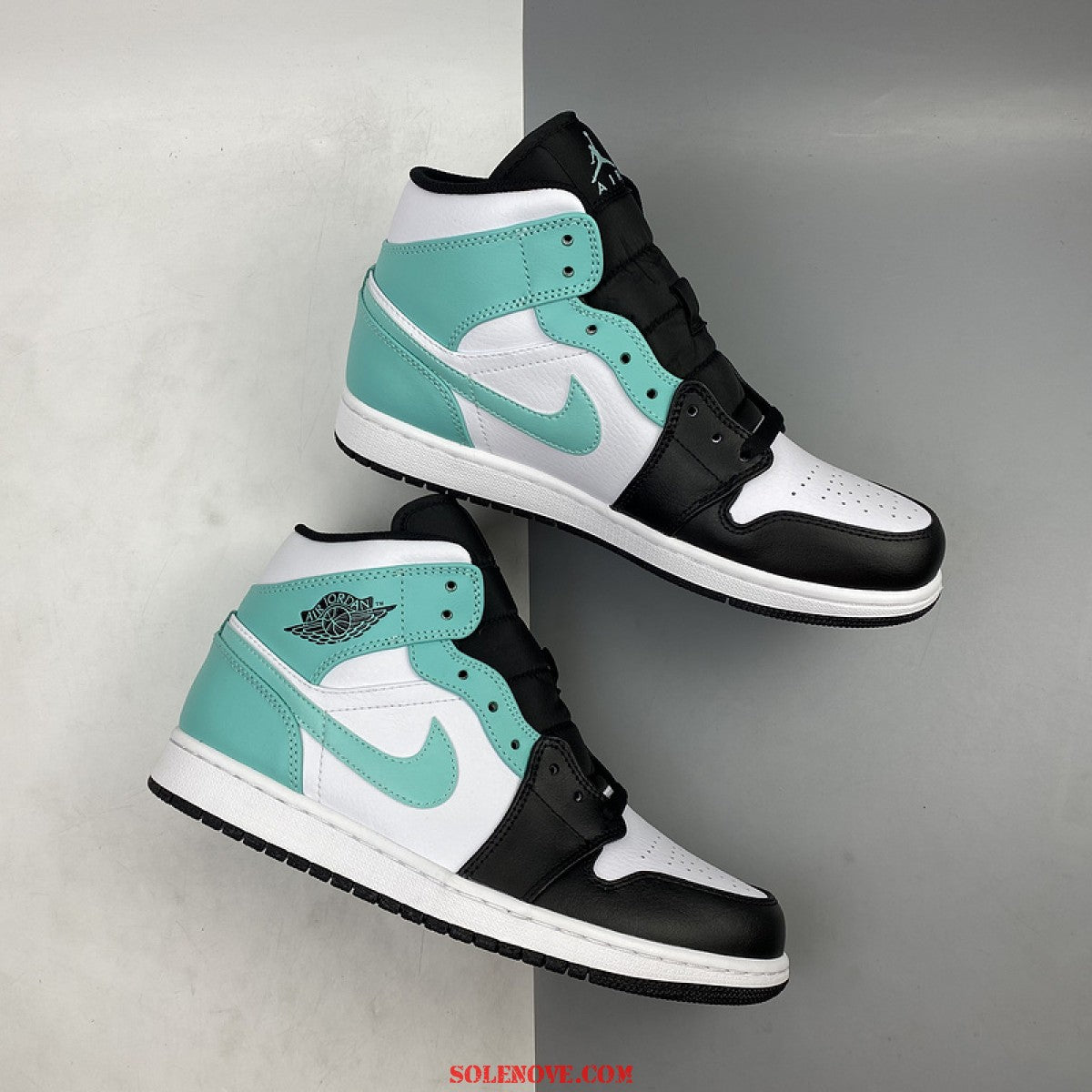 Turquoise Black White Custom Air Jordan 1-shecustomize