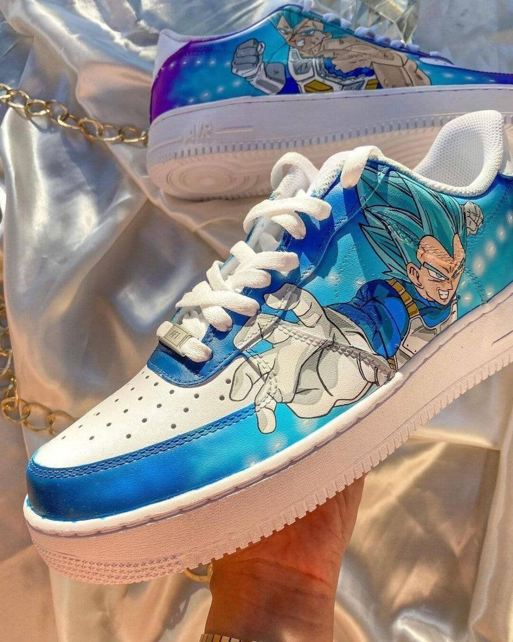 Ultra Blue Vegeta Dragon Ball Anime Custom Air Force 1 SHECUSTOMIZE