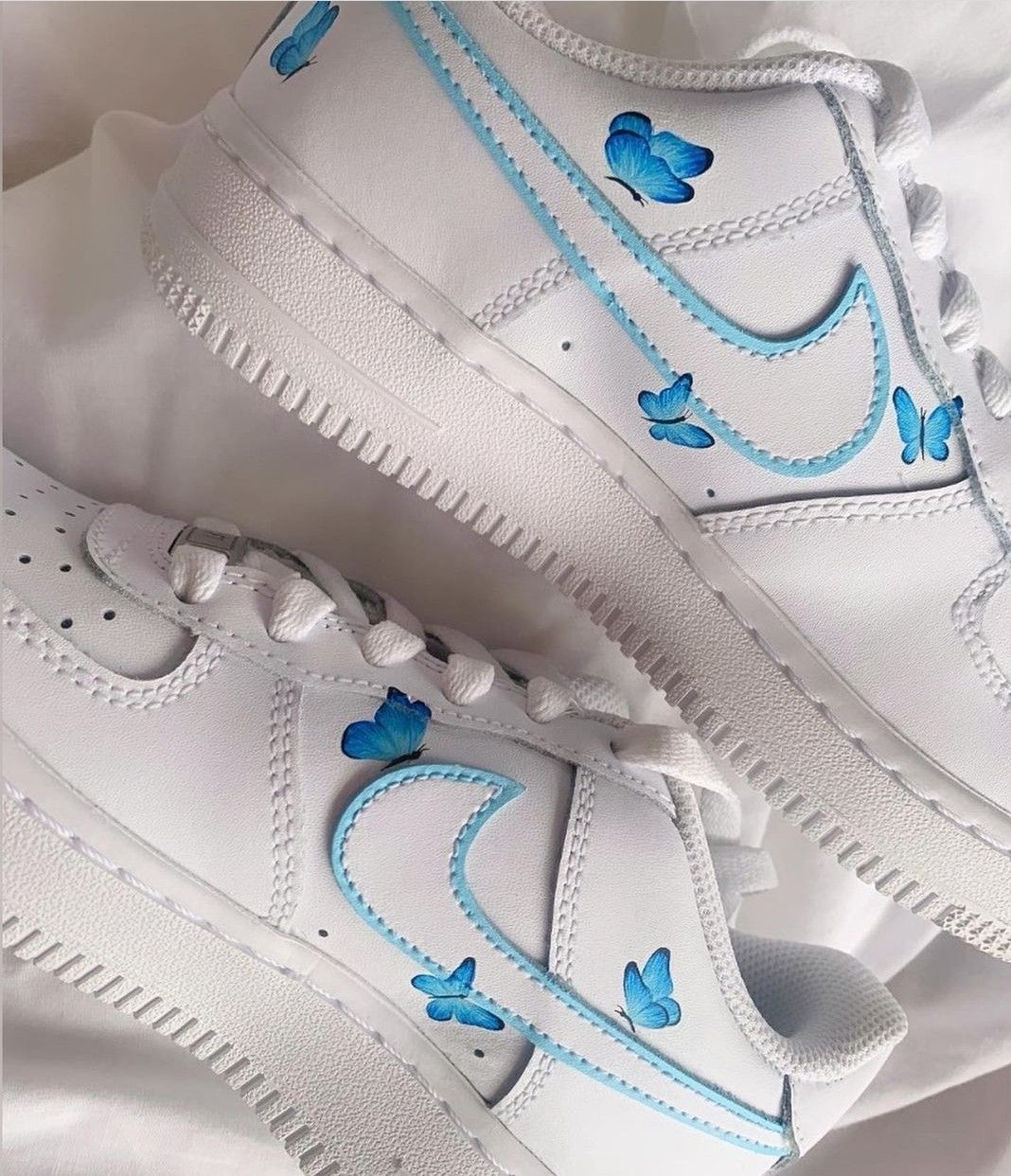 Vibrant Blue Butterflies Custom Air Force 1-shecustomize