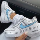 White Baby Blue Comic Line Custom Air Force 1-shecustomize
