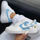 White Baby Blue Drip Custom Air Force 1-shecustomize