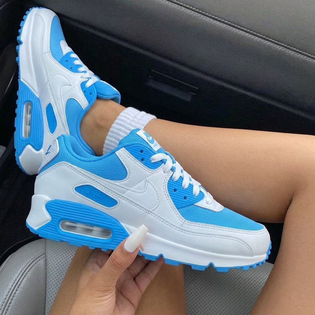 White Baby Blue Mesh Custom Nike Air Max 90-shecustomize