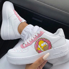 White Baby Pink Simpson Donut Custom Air Force 1-shecustomize