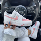 White Baby Pink Splatter Gradient Custom Air Force 1-shecustomize