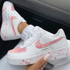 White Baby Pink Splatter Gradient Custom Air Force 1-shecustomize
