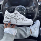 White Black Drip & Script Custom Air Force 1-shecustomize