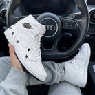 White Black Stars Custom Air Jordan 1-shecustomize