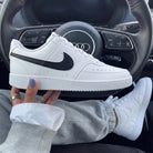 White Black Swoosh Custom Nike Court Vision