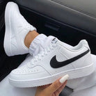 White Black Swoosh Custom Nike Court Vision