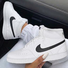 White Black Swoosh Custom Nike Court Vision Mid
