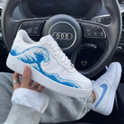 White Blue The Great Wave Custom Air Force 1-shecustomize