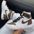 White Brown GG Custom Air Jordan 1-shecustomize