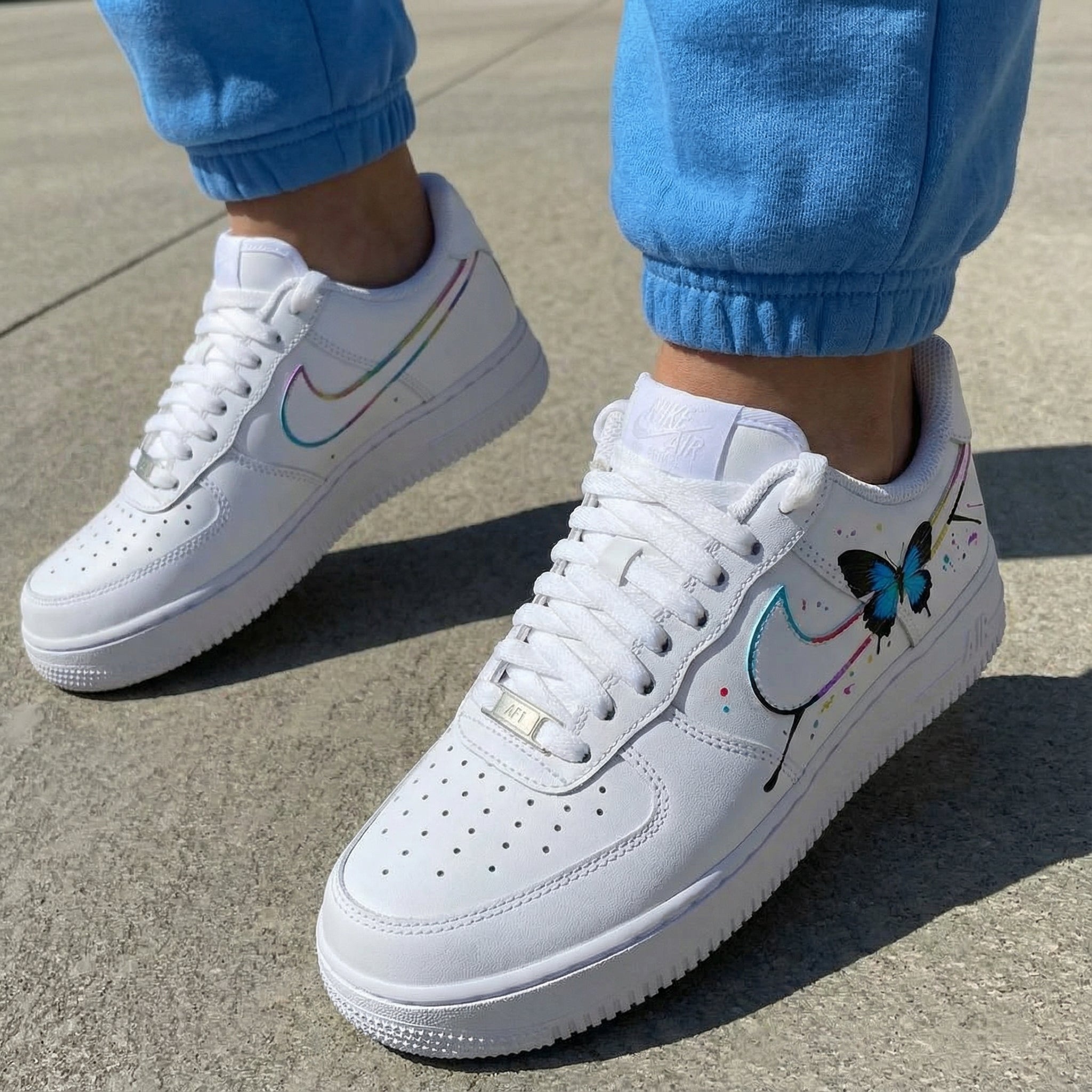 White Butterfly Custom Air Force 1-shecustomize