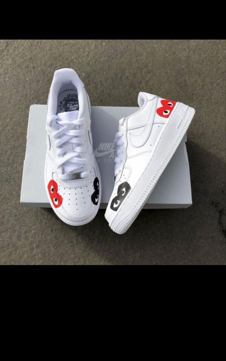 White Cartoon Eyes Custom Air Force 1-shecustomize
