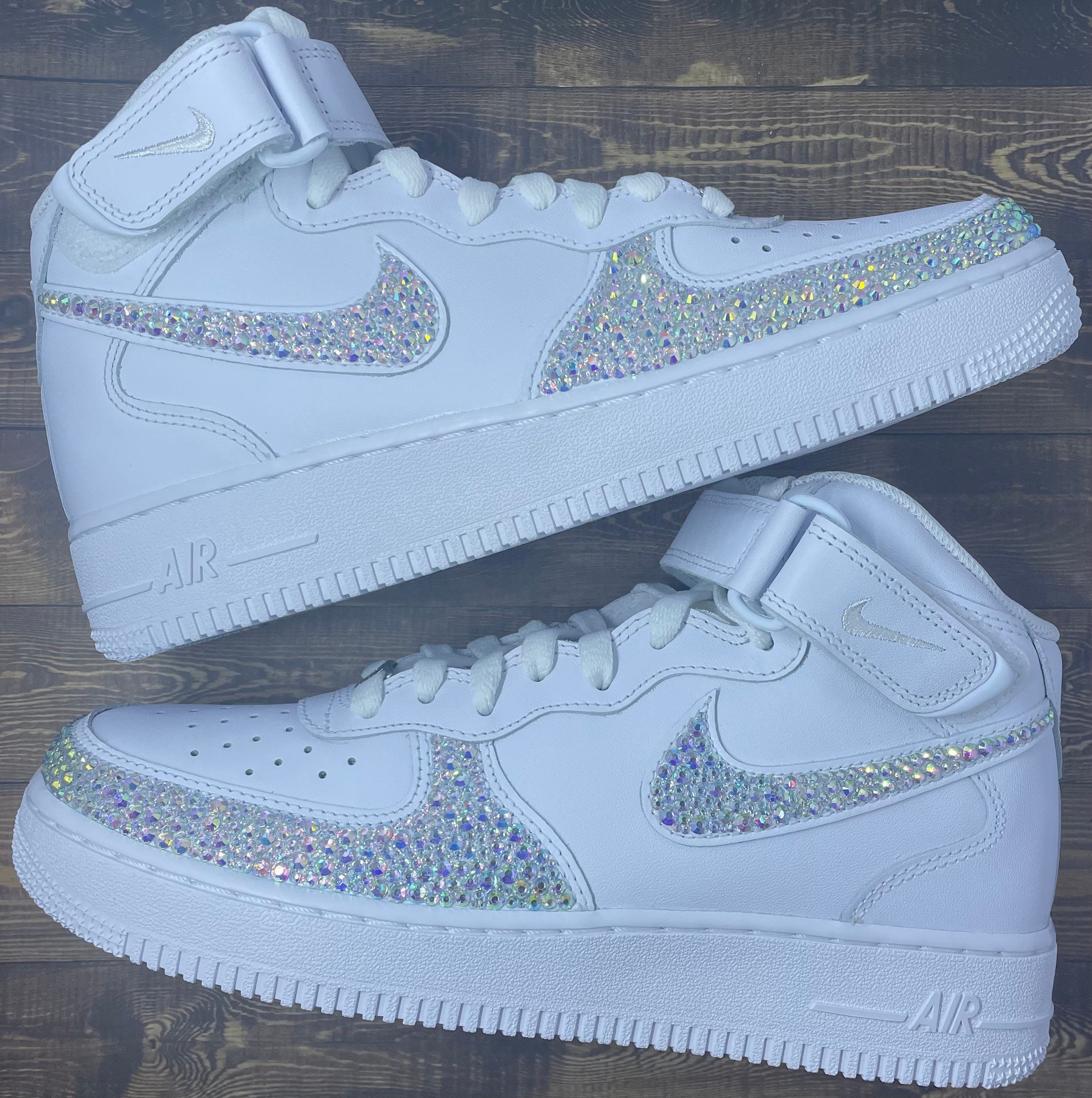 White Glitter Custom Air Force 1-shecustomize