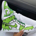 White Green Dripping Cartoon Custom Air Jordan 1-shecustomize