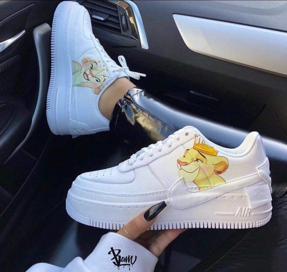 White Lion King Custom Air Force 1-shecustomize