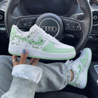 White Mint Green Vine Leaves Custom Air Force 1-shecustomize