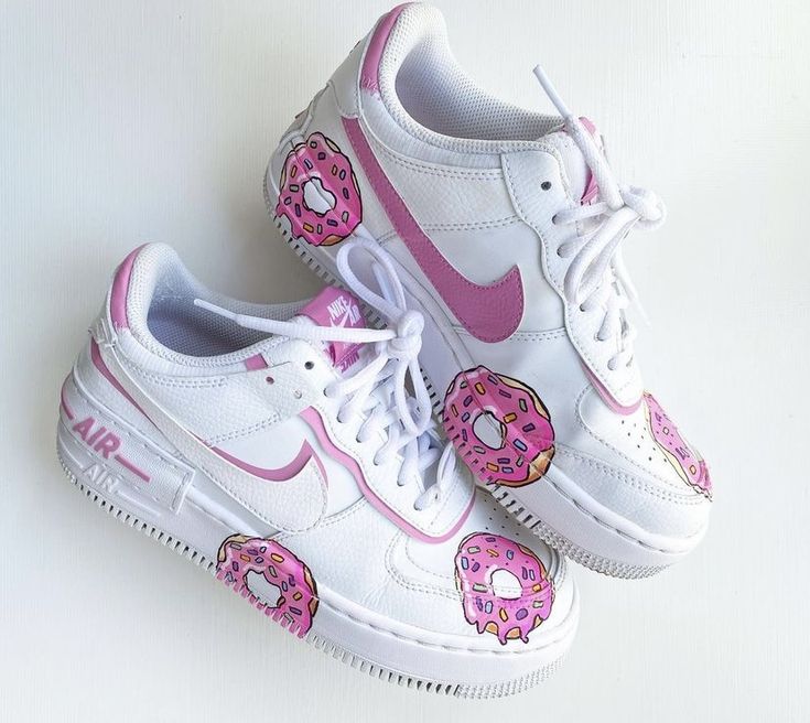 White Pink Donut Custom Air Force 1-shecustomize