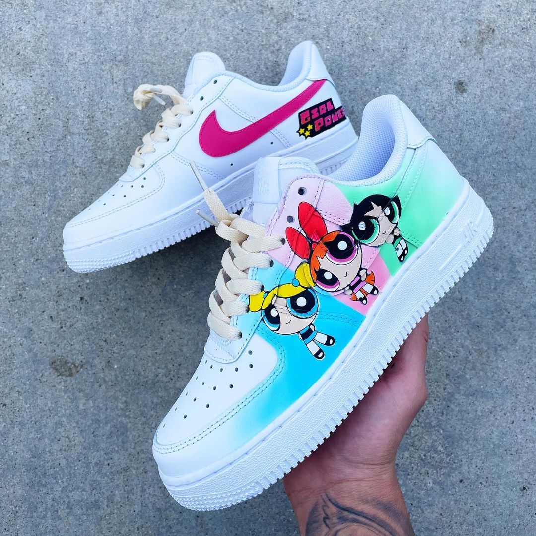 White Powerpuff Girls Custom Air Force 1-shecustomize