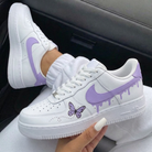 White Purple Drip Butterflies Custom Air Force 1-shecustomize
