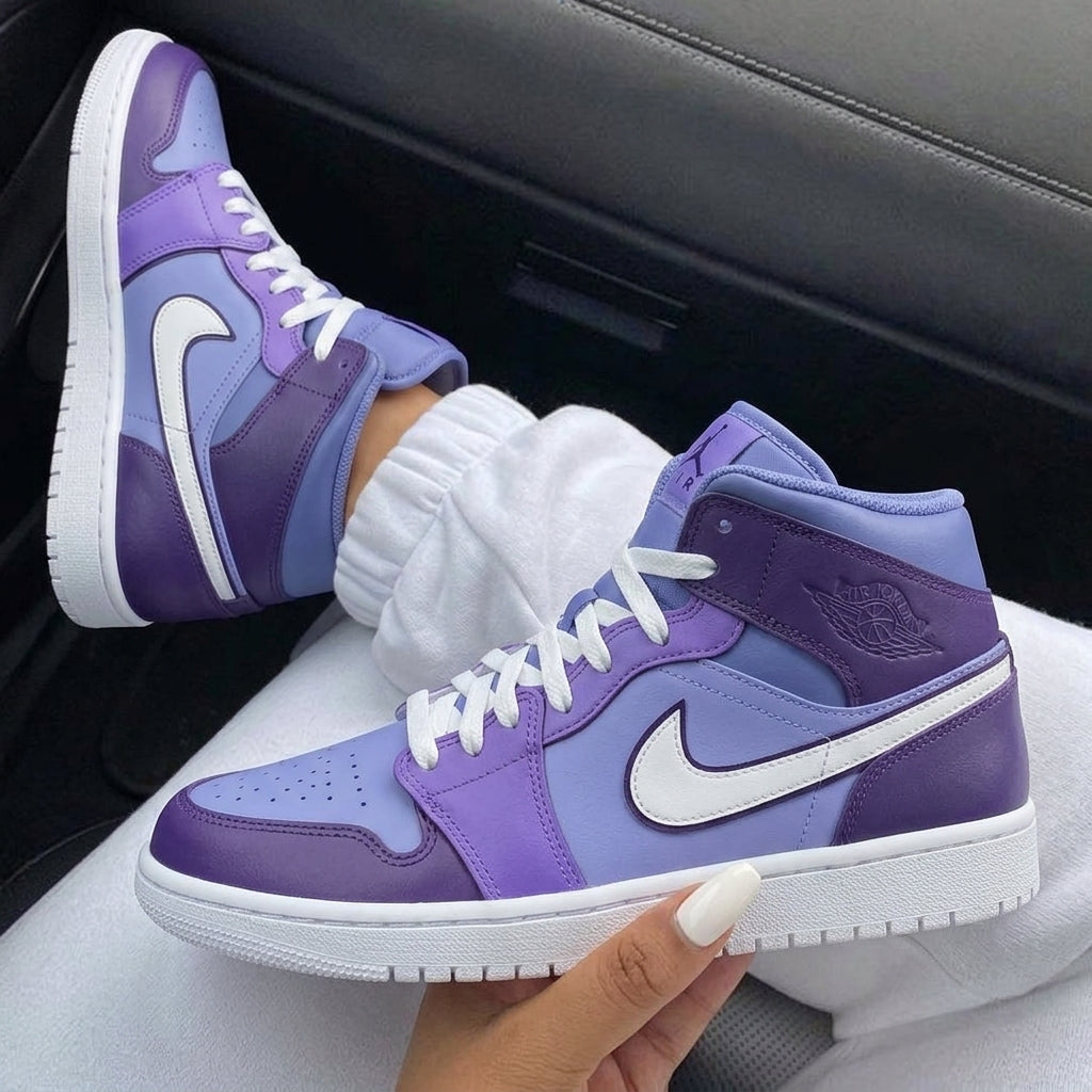 White Purple Gradient Custom Air Jordan 1-shecustomize