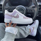 White Purple Leopard Print Custom Air Force 1-shecustomize