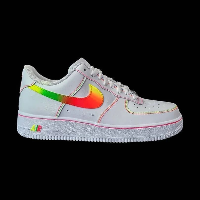 White Rainbow Custom Air Force 1-shecustomize