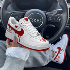 White Red Heart Drip Custom Air Force 1 Valentine's Day-shecustomize