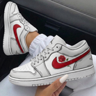 White Red Rose Custom Air Jordan 1-shecustomize
